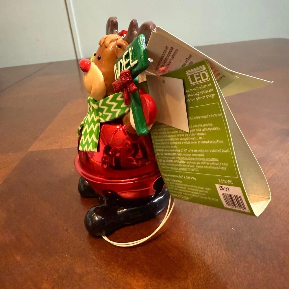 Holiday Home Animated LED Reindeer Christmas Figurine‎ Noel Bell Light Up